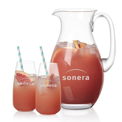 Corporate Recognition Gifts - Etched Barware - St Tropez Pitcher & Hogarth Beverage