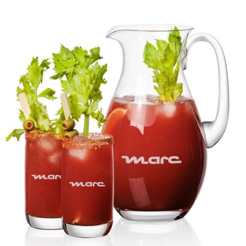 Corporate Recognition Gifts - Etched Barware - St Tropez Pitcher & Sandown Beverage