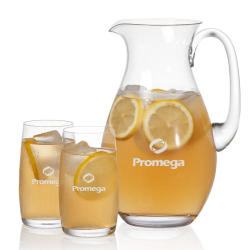 Corporate Recognition Gifts - Etched Barware - St Tropez Pitcher & Valemount Beverage