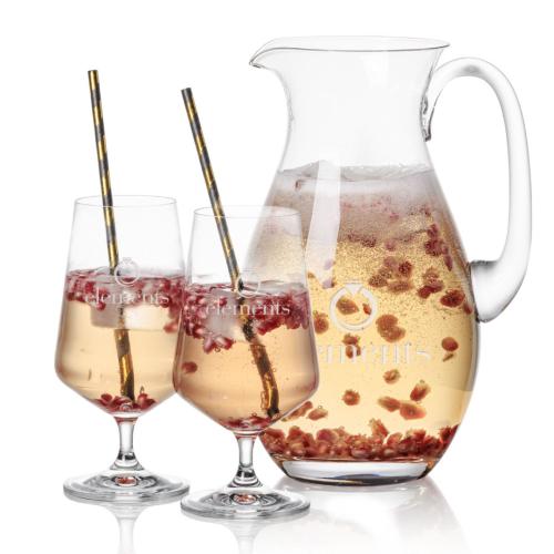 Corporate Recognition Gifts - Etched Barware - St Tropez Pitcher & Breckland Cocktail