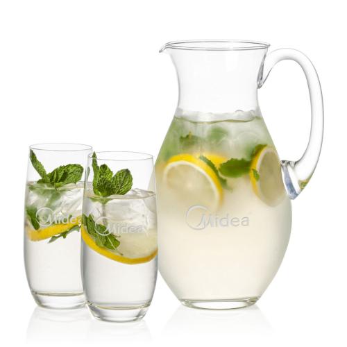 Corporate Recognition Gifts - Etched Barware - Charleston Pitcher & Charleston Beverage