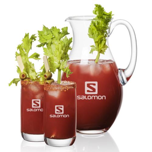 Corporate Recognition Gifts - Etched Barware - Charleston Pitcher & Sandown Beverage