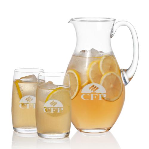 Corporate Recognition Gifts - Etched Barware - Charleston Pitcher & Valemount Beverage