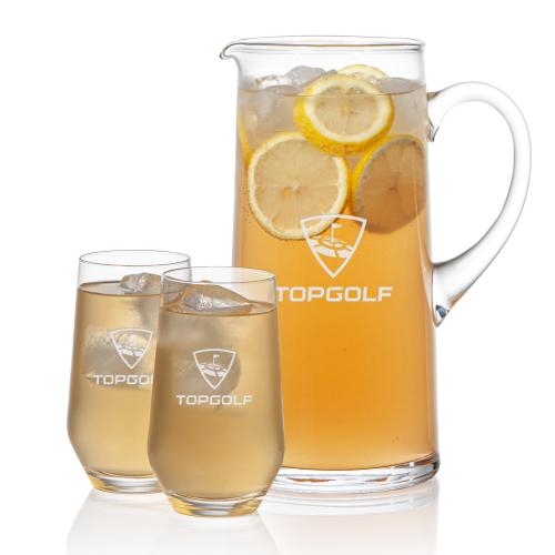 Corporate Recognition Gifts - Etched Barware - Rexdale Pitcher & Bexley Beverage Set