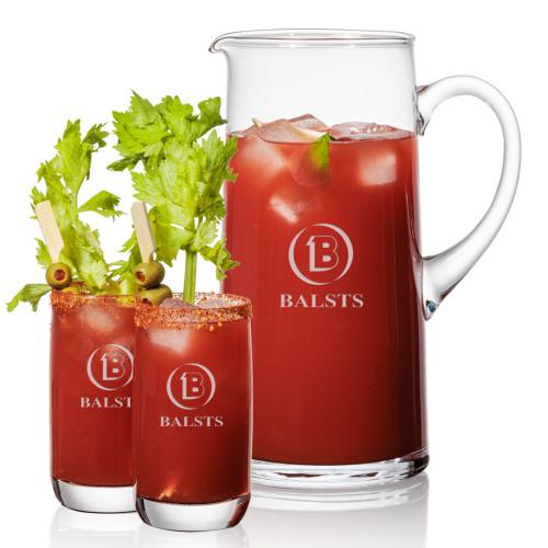 Corporate Recognition Gifts - Etched Barware - Rexdale Pitcher & Sandown Beverage Set