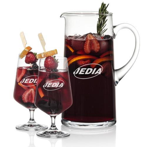 Corporate Recognition Gifts - Etched Barware - Rexdale Pitcher & Breckland Cocktail Set