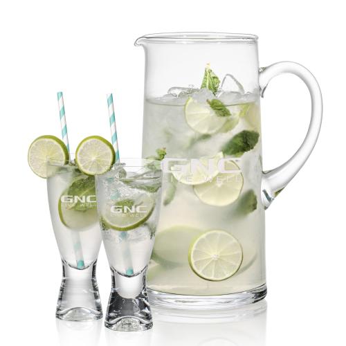 Corporate Recognition Gifts - Etched Barware - Rexdale Pitcher & Bastien Cocktail Set