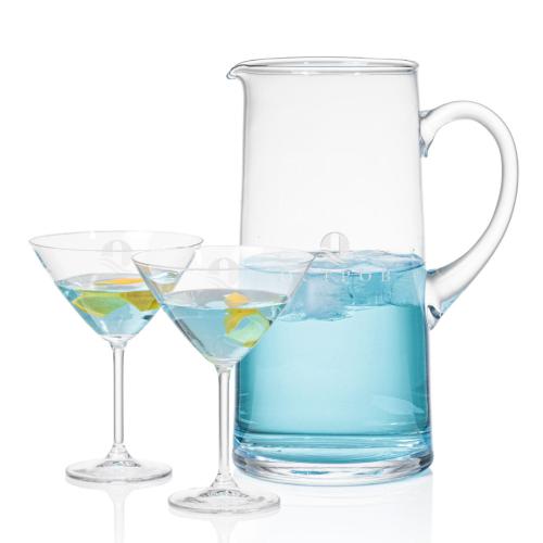 Corporate Recognition Gifts - Etched Barware - Rexdale Pitcher & Coleford Cocktail Set