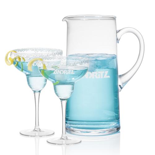 Corporate Recognition Gifts - Etched Barware - Rexdale Pitcher & St Tropez Cocktail Set