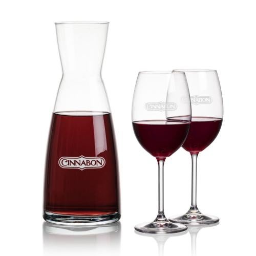 Corporate Recognition Gifts - Etched Barware - Winchester Carafe & Blyth Wine