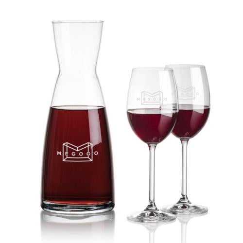 Corporate Recognition Gifts - Etched Barware - Winchester Carafe & Naples Wine