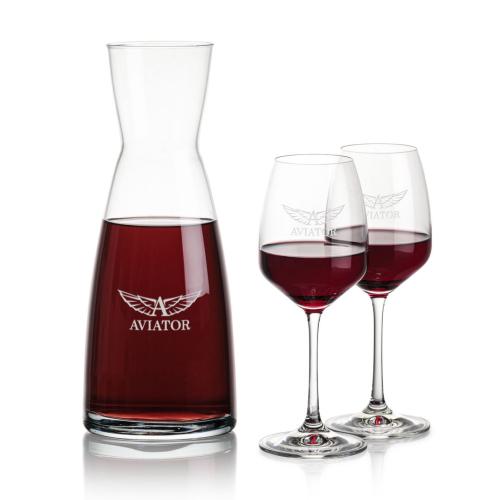 Corporate Recognition Gifts - Etched Barware - Winchester Carafe & Oldham Wine