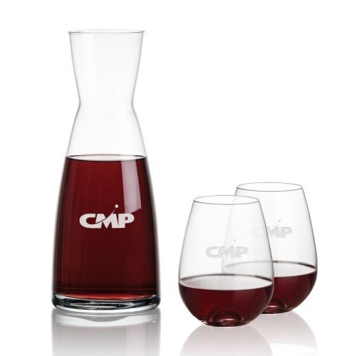 Corporate Recognition Gifts - Etched Barware - Winchester Carafe & Edderton Stemless
