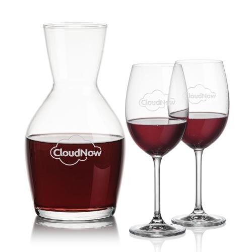 Corporate Recognition Gifts - Etched Barware - Westwood Carafe & Coleford Wine