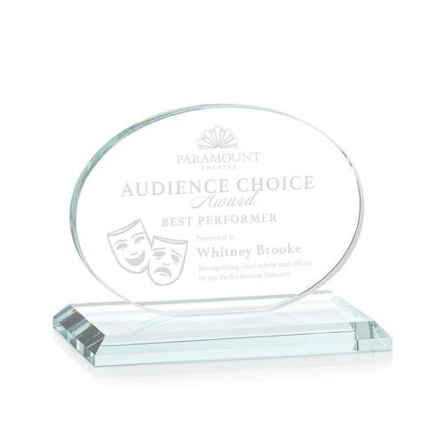 Corporate Awards - Crystal Awards - Austin Clear (Horiz) Circle Crystal Award