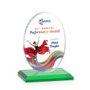 Austin (Vert) Full Color Green Circle Crystal Award