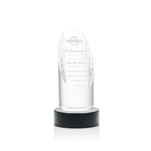 Corporate Awards - Crystal Awards - Crystal Pillar Awards - Lauder Black on Base Obelisk Crystal Award