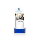 Lauder Full Color Blue on Base Circle Crystal Award