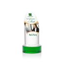 Lauder Full Color Green on Base Circle Crystal Award
