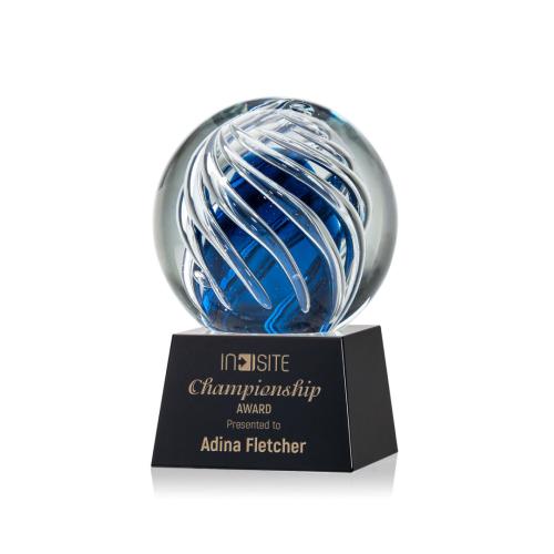 Corporate Awards - Modern Awards - Genista Black on Robson Base Spheres Glass Award
