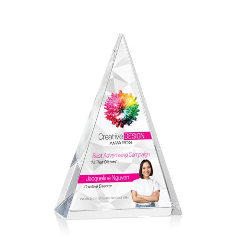 Corporate Awards - Full Color Awards - Monroe Full Color Pyramid Crystal Award