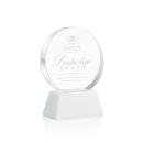 Glenwood White on Base Circle Crystal Award