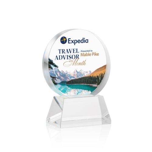 Corporate Awards - Employee Awards - Glenwood Vividprint™ Clear on Base Circle Crystal Award