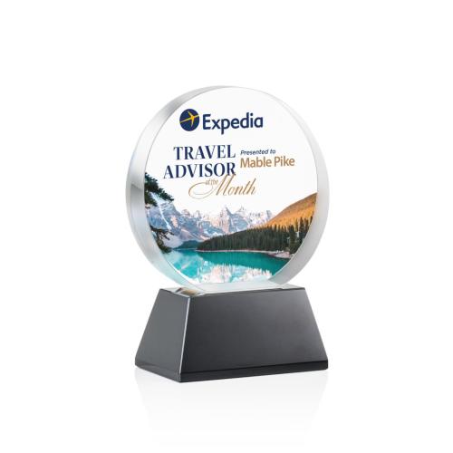 Corporate Awards - Employee Awards - Glenwood Vividprint™ Black on Base Circle Crystal Award