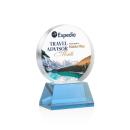 Glenwood Vividprint&trade; Sky Blue on Base Circle Crystal Award