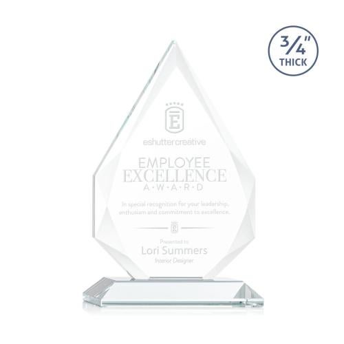 Corporate Awards - Crystal Awards - Hawthorne Starfire Arch & Crescent Crystal Award