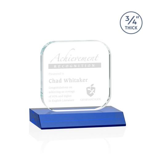 Corporate Awards - Glass Awards - Colored Glass Awards - App Blue Crystal Award