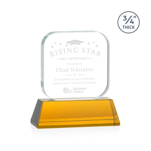 Corporate Awards - Glass Awards - Colored Glass Awards - App Amber on Newhaven Crystal Award