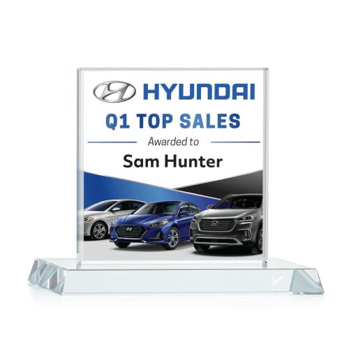 Corporate Awards - Full Color Awards - Cardiff Full Color Clear Crystal Award