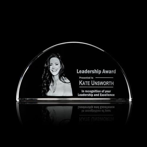 Corporate Awards - Modern Awards - Cheltenham 3D Arch & Crescent Crystal Award