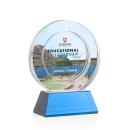 Templeton Full Color Sky Blue on Base Circle Crystal Award