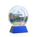 Templeton Full Color Blue on Base Circle Crystal Award