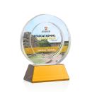 Templeton Full Color Amber on Base Circle Crystal Award
