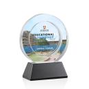 Templeton Full Color Black on Base Circle Crystal Award