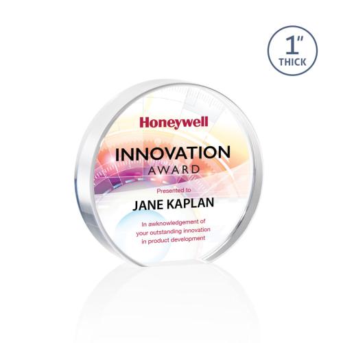 Corporate Awards - Budget Awards & Trophies - Narita Full Color Clear Circle Acrylic Award
