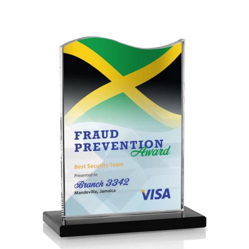 Corporate Awards - Service Awards - Unity Full Color Black Abstract / Misc Crystal Award