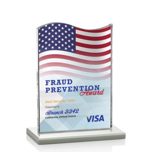 Corporate Awards - Service Awards - Unity Full Color White Abstract / Misc Crystal Award