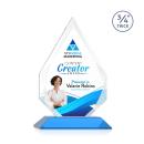Hawthorne Full Color Sky Blue Arch & Crescent Crystal Award