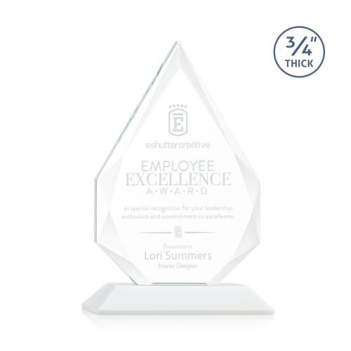 Corporate Awards - Crystal Awards - Hawthorne White Arch & Crescent Crystal Award