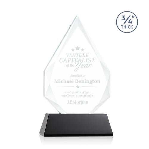 Corporate Awards - Crystal Awards - Hawthorne Black on Newhaven Arch & Crescent Crystal Award