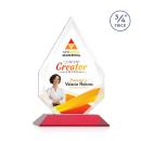 Hawthorne Full Color Red Arch & Crescent Crystal Award