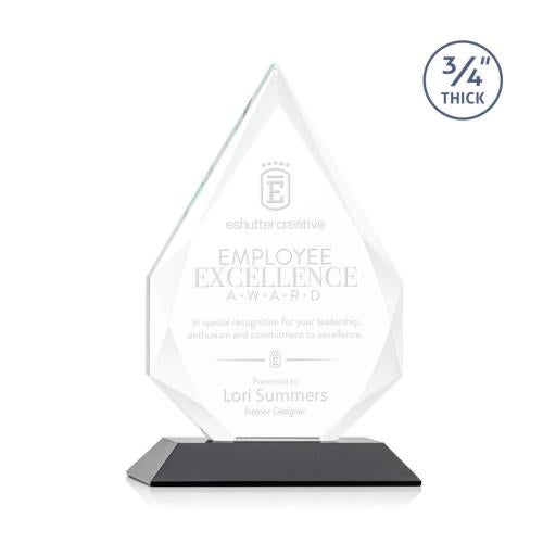 Corporate Awards - Crystal Awards - Hawthorne Black Arch & Crescent Crystal Award