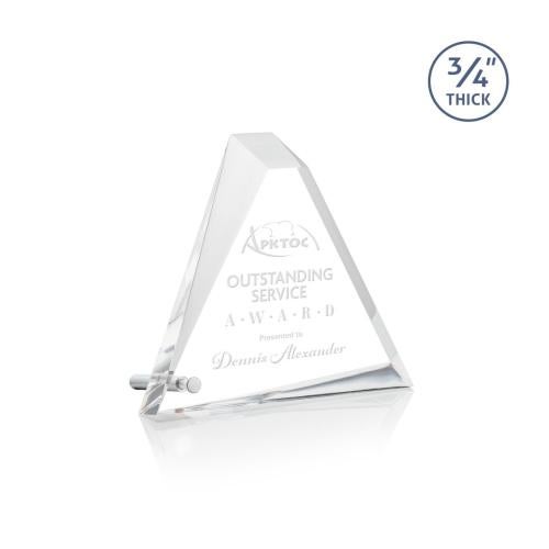 Corporate Awards - Budget Awards & Trophies - Mosaic Triangle Silver Pyramid Acrylic Award