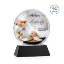 Blackpool on Newhaven Full Color Black Circle Crystal Award