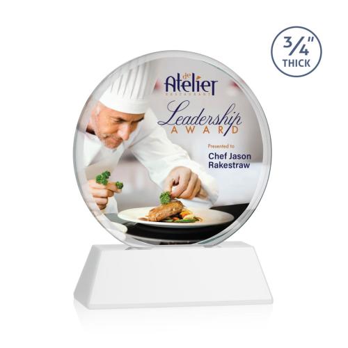 Corporate Awards - Full Color Awards - Blackpool on Newhaven Full Color White Circle Crystal Award
