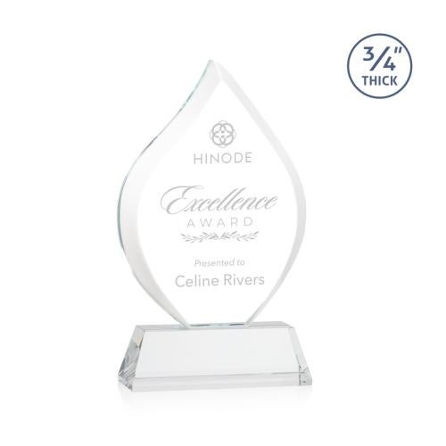 Corporate Awards - Crystal Awards - Crystal Flame Awards - Worthington Clear on Newhaven Base Flame Crystal Award